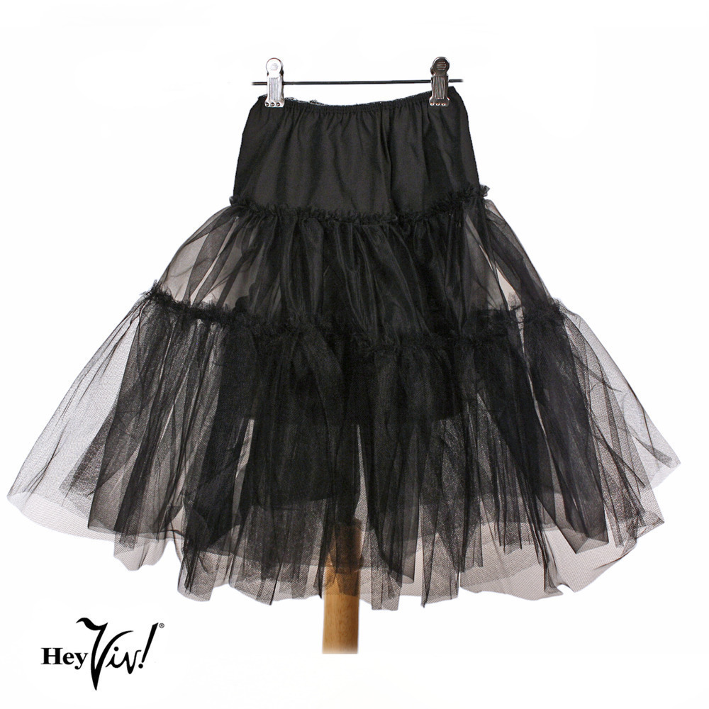 Child Size 50s Style Black Crinoline Petticoat Tutu Slip W 22-28" L 19" -Hey Viv